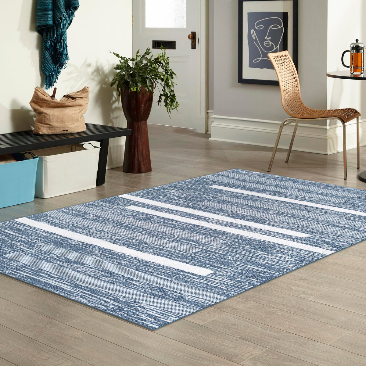Cathedral Elegance Collection Area Rug - Chapel Rectangle Navy Blue  lifestyle 52