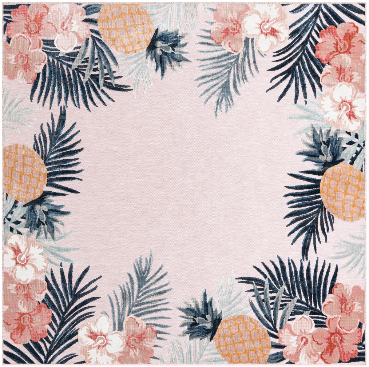 Seaside Blooms Collection Area Rug - Haven Square Pink  lifestyle 86