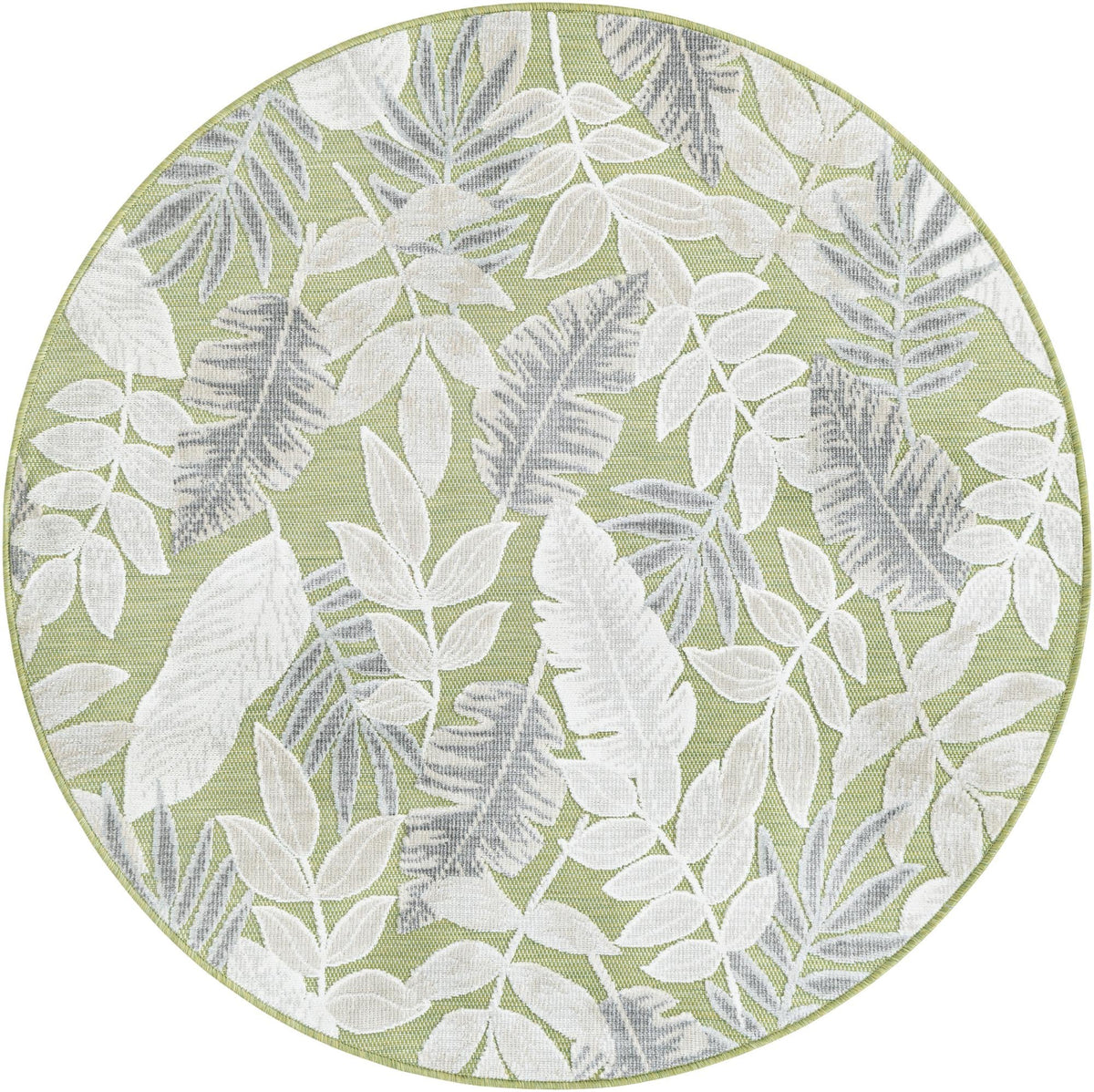 Seaside Blooms Collection Area Rug -  Serene Round Green  lifestyle 126