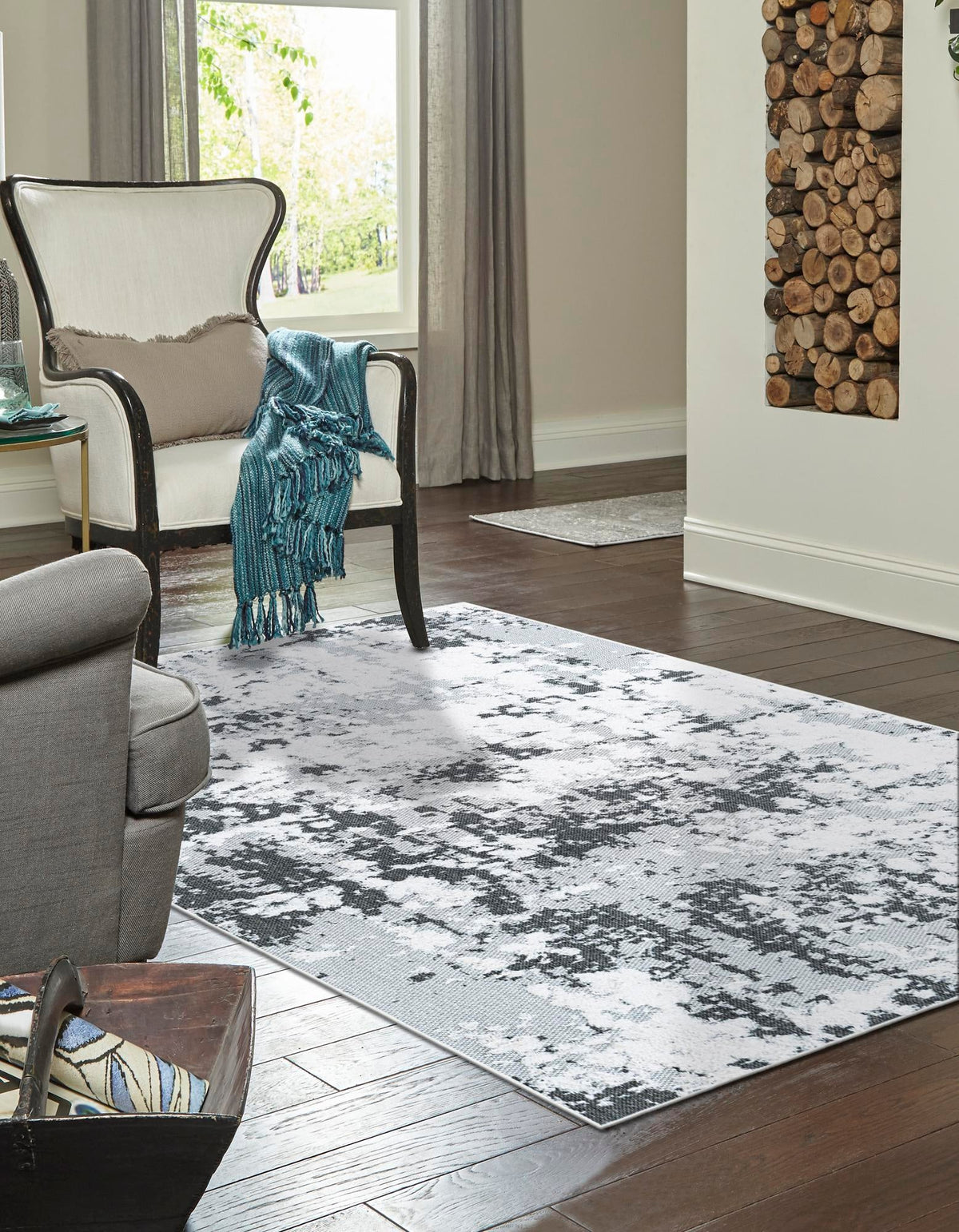 Cathedral Elegance Collection Area Rug -  Basilica Rectangle Black  lifestyle 12