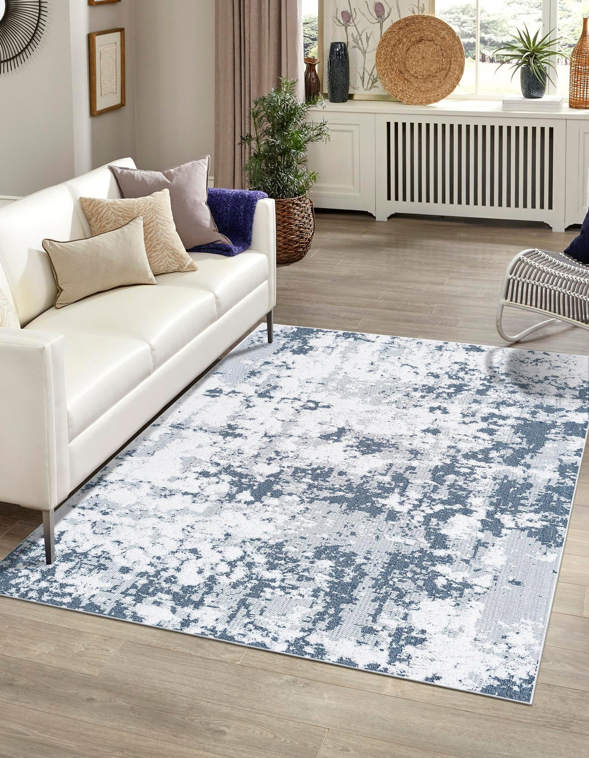 Cathedral Elegance Collection Area Rug -  Basilica Rectangle Navy Blue  lifestyle 7