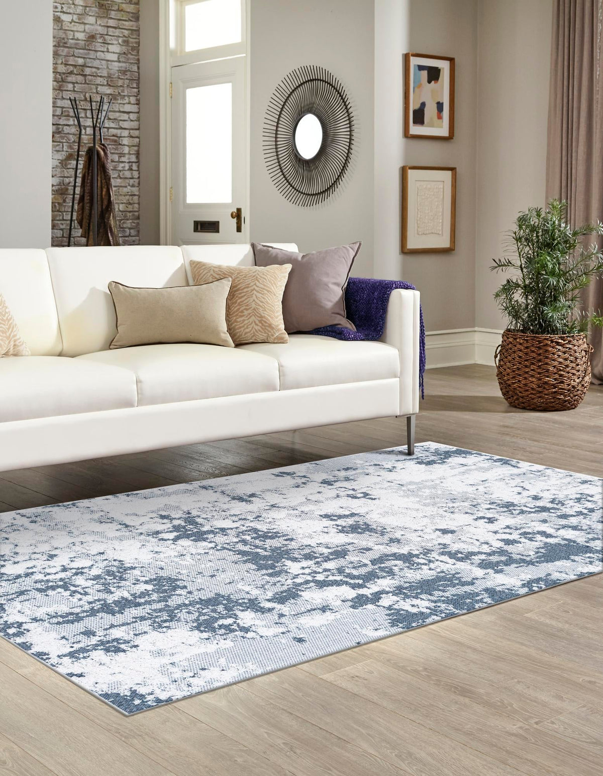 Cathedral Elegance Collection Area Rug -  Basilica Rectangle Navy Blue  lifestyle 11