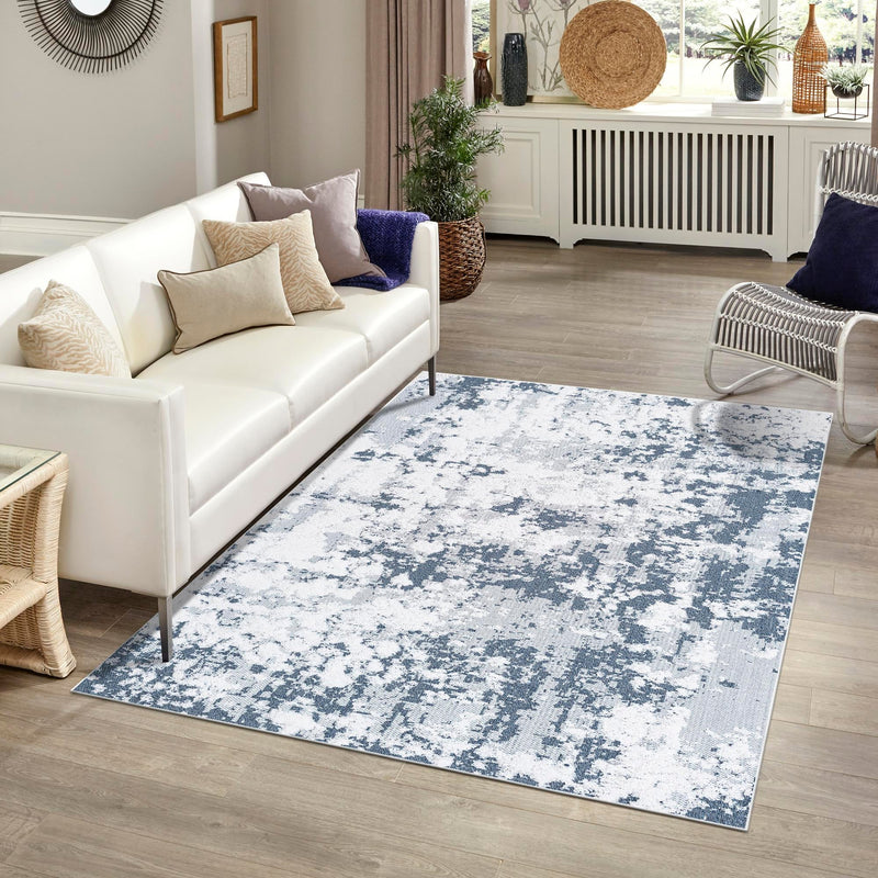 Cathedral Elegance Collection Area Rug -  Basilica Rectangle Navy Blue  lifestyle 55