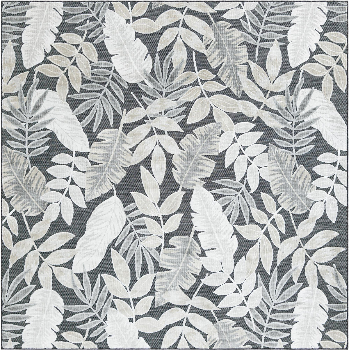 Seaside Blooms Collection Area Rug -  Serene Square Black  lifestyle 122