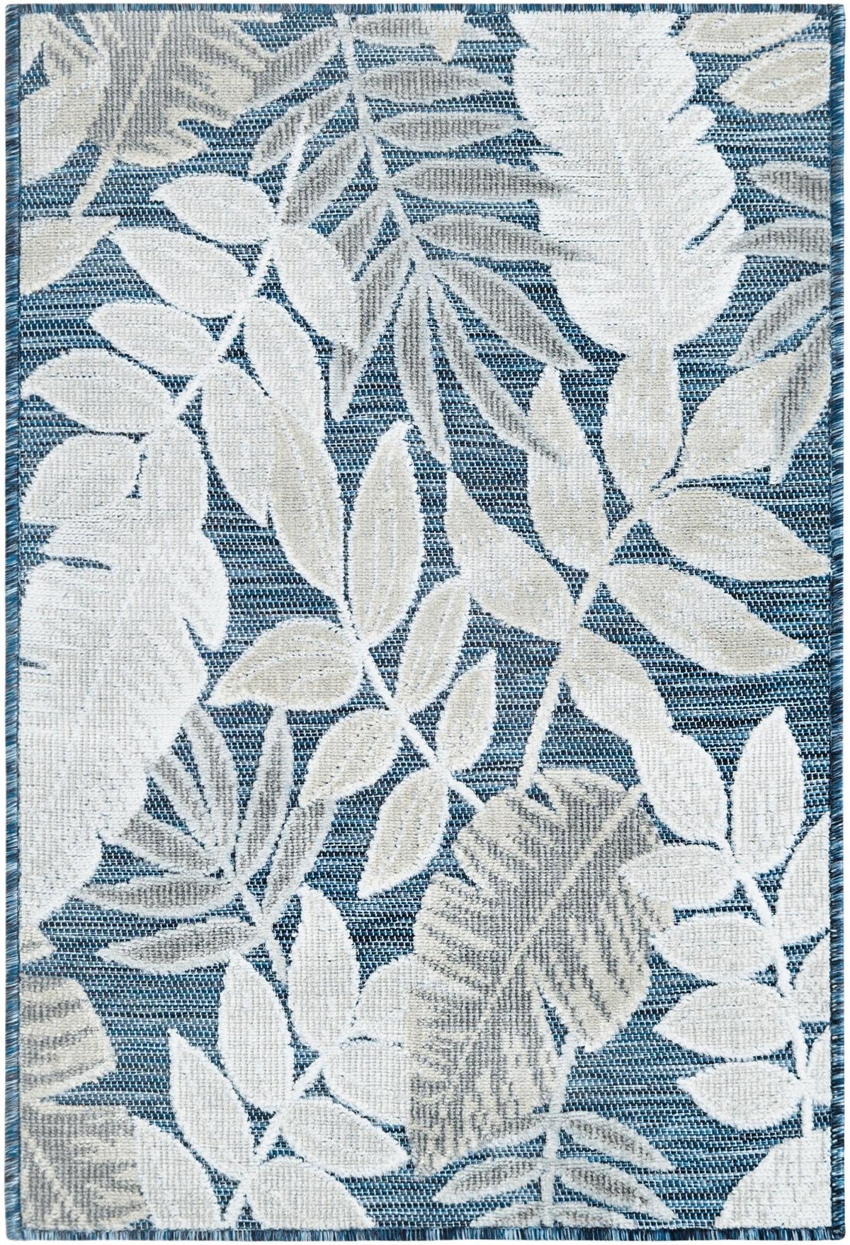 Seaside Blooms Collection Area Rug -  Serene Rectangle Navy Blue  lifestyle 5