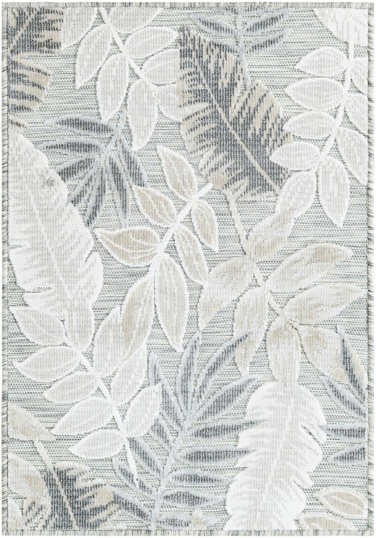 Seaside Blooms Collection Area Rug -  Serene Rectangle Gray  lifestyle 3