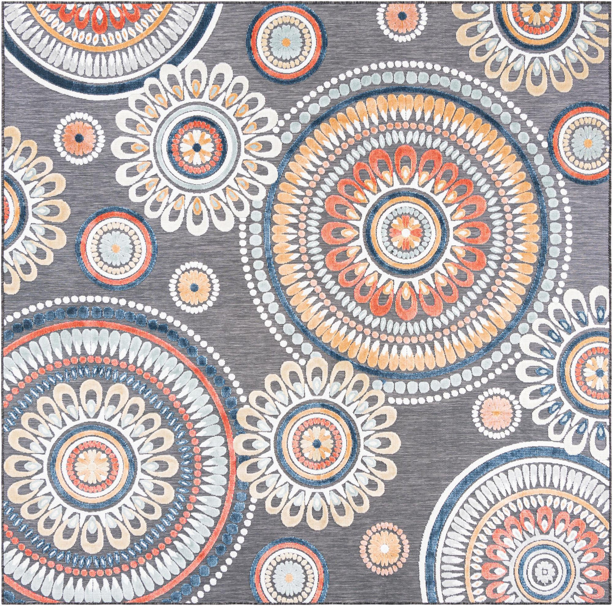 Seaside Blooms Collection Area Rug -  Eden Square Black  lifestyle 103