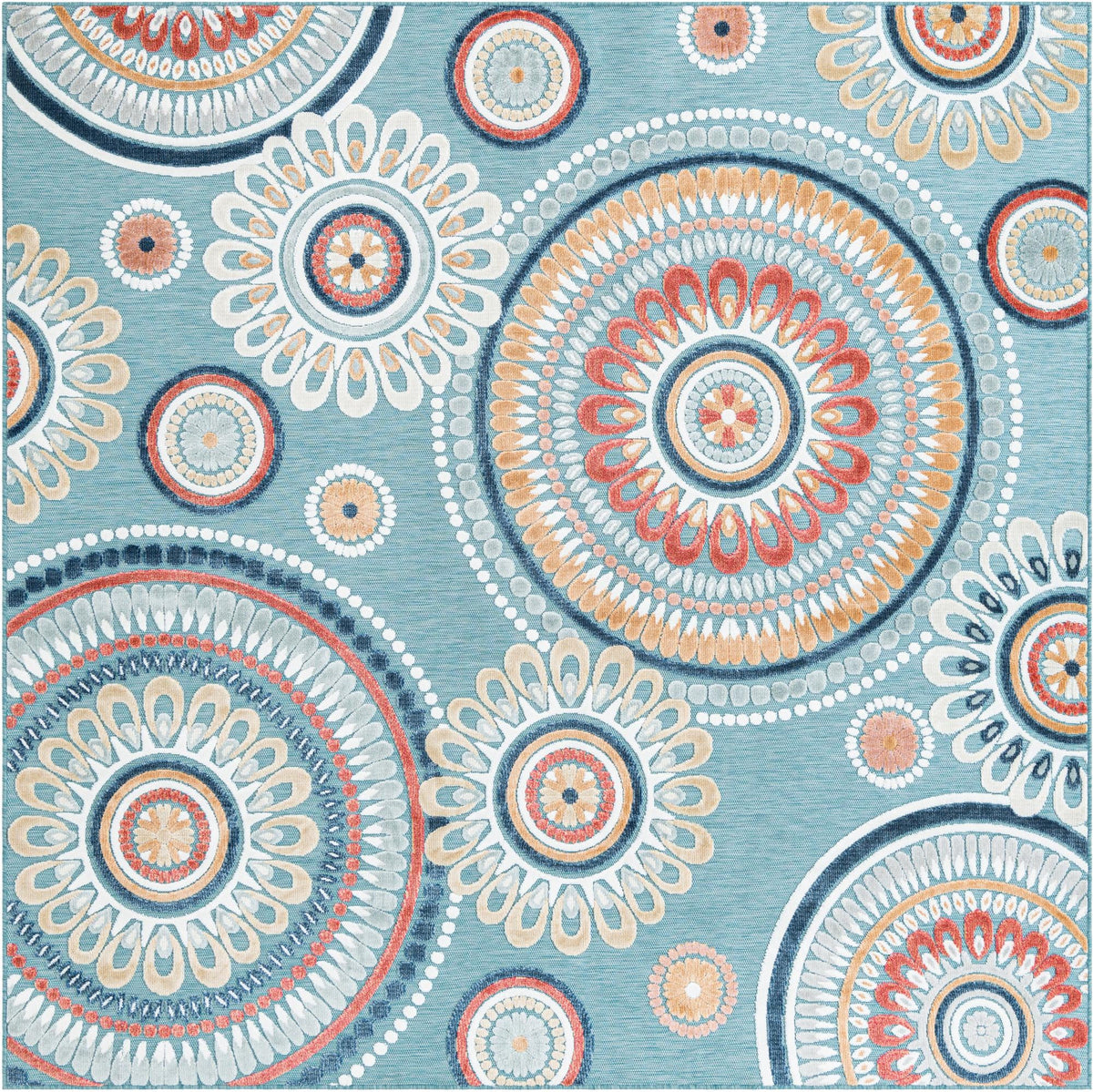 Seaside Blooms Collection Area Rug -  Eden Square Light Blue  lifestyle 109