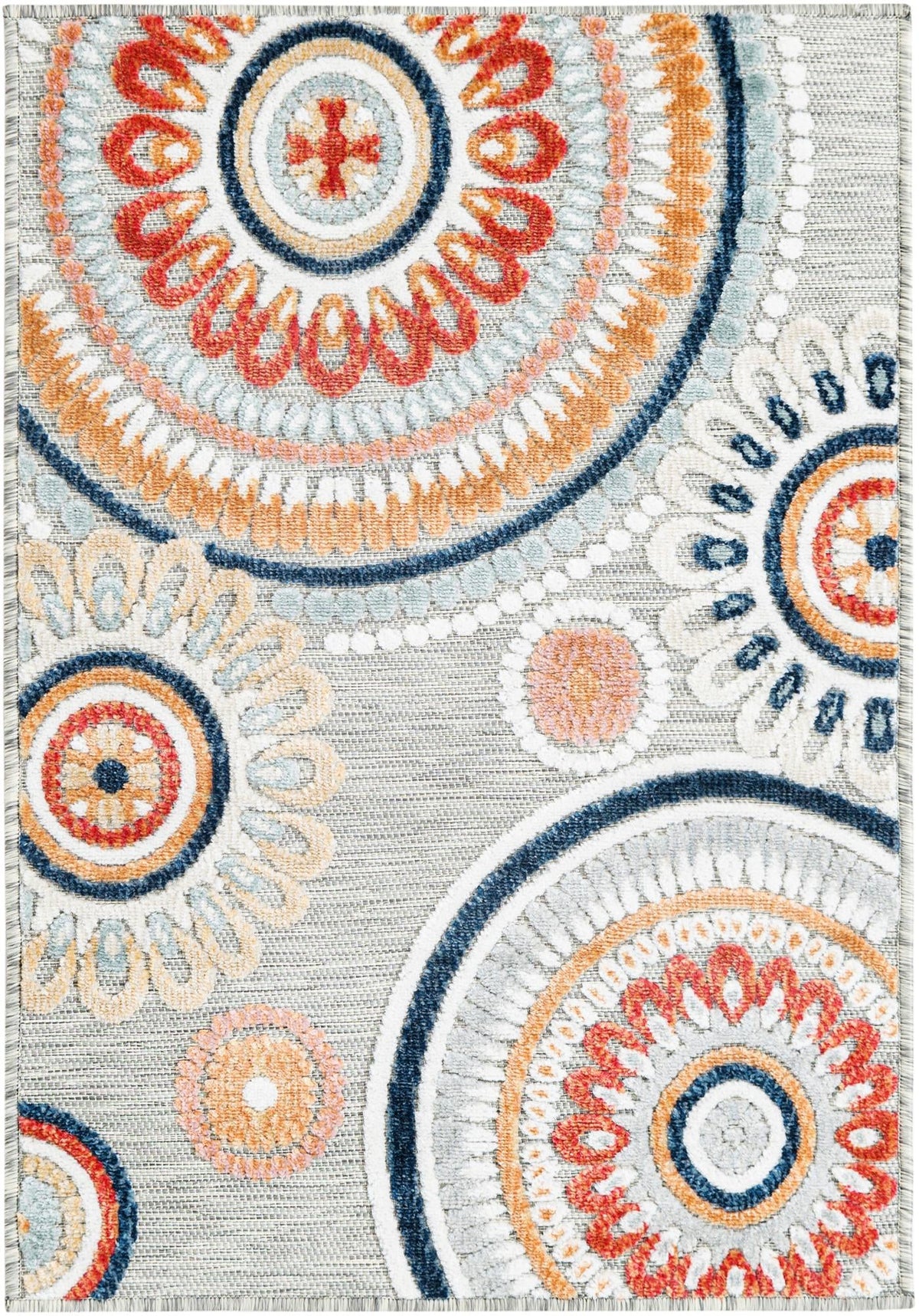 Seaside Blooms Collection Area Rug -  Eden Rectangle Gray  lifestyle 2