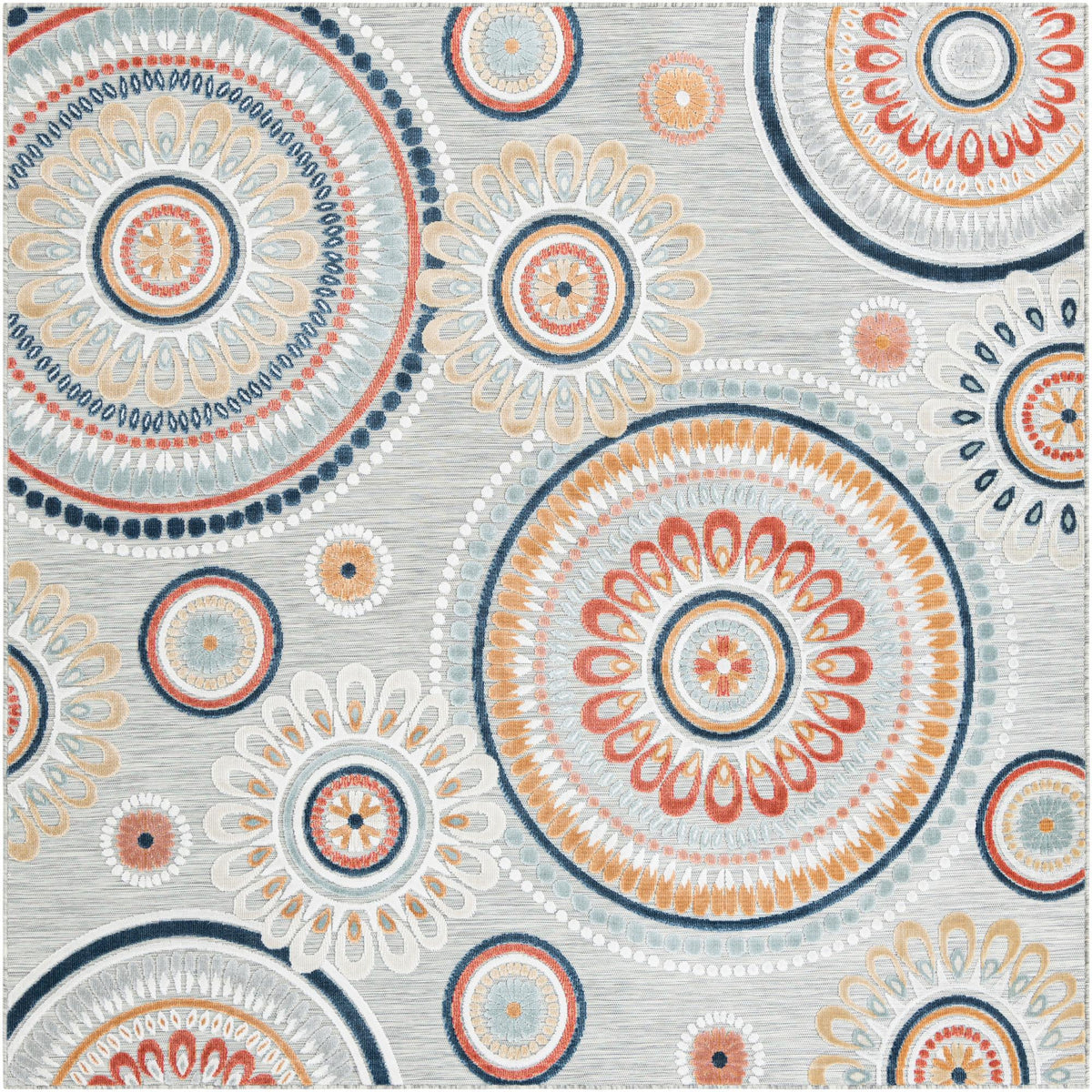 Seaside Blooms Collection Area Rug -  Eden Square Gray  lifestyle 106