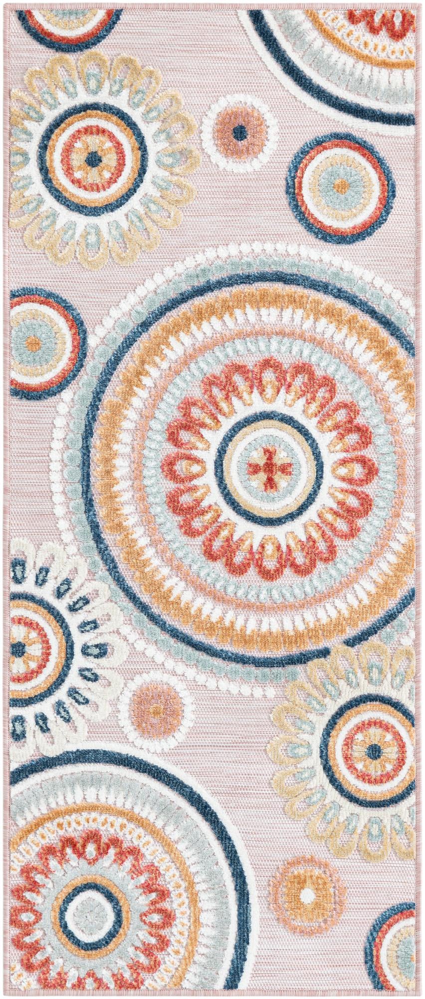 Seaside Blooms Collection Area Rug -  Eden Runner Pink  lifestyle 111