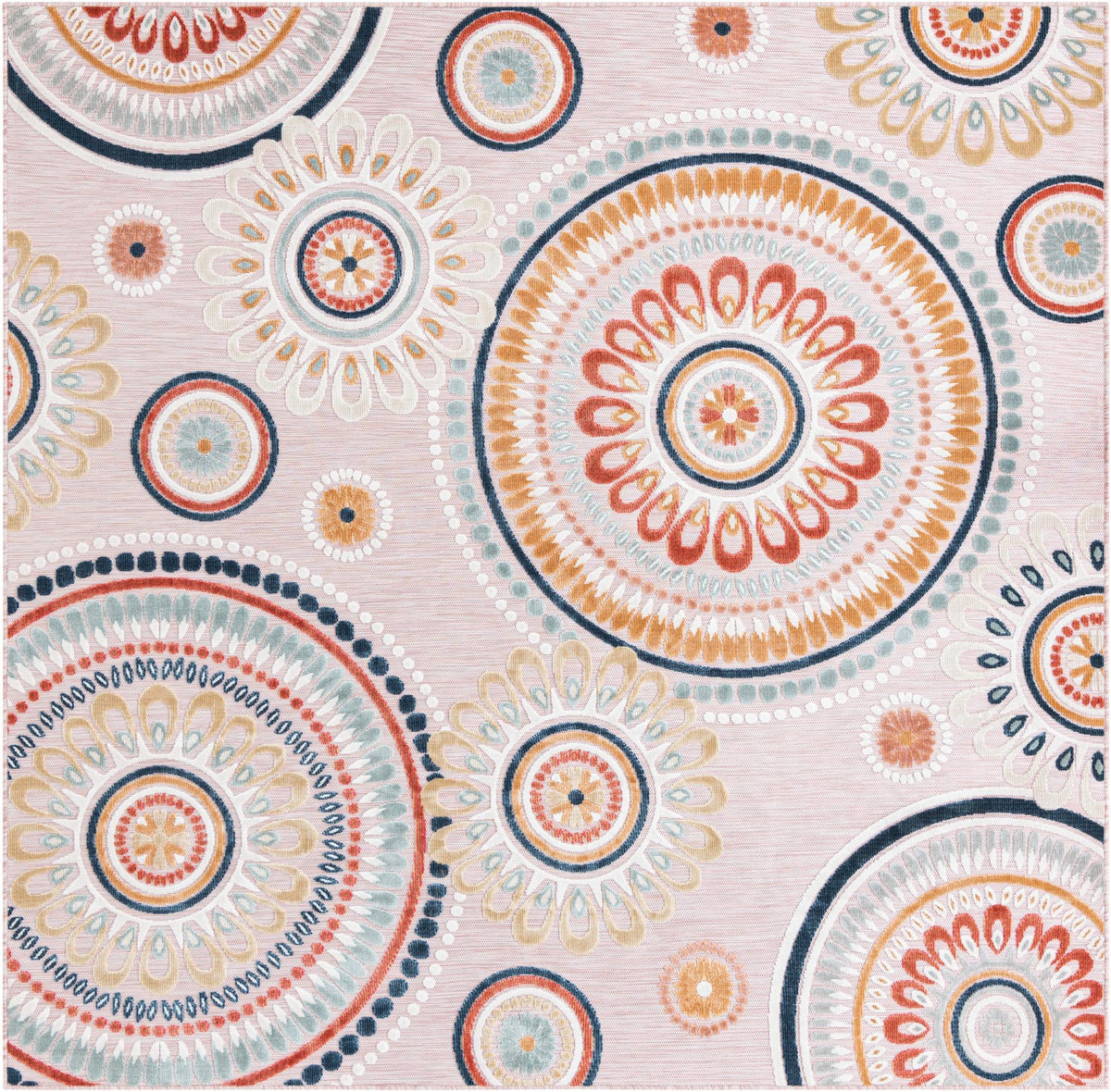 Seaside Blooms Collection Area Rug -  Eden Square Pink  lifestyle 112