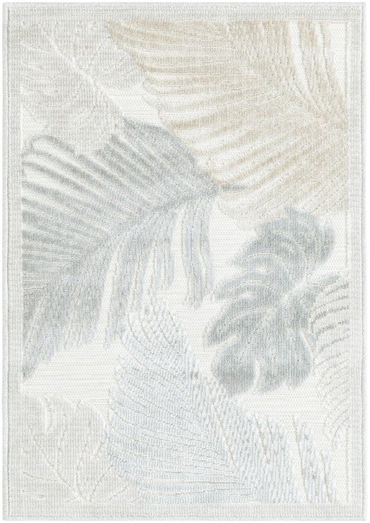 Seaside Blooms Collection Area Rug -  Tranquil Rectangle Gray Main