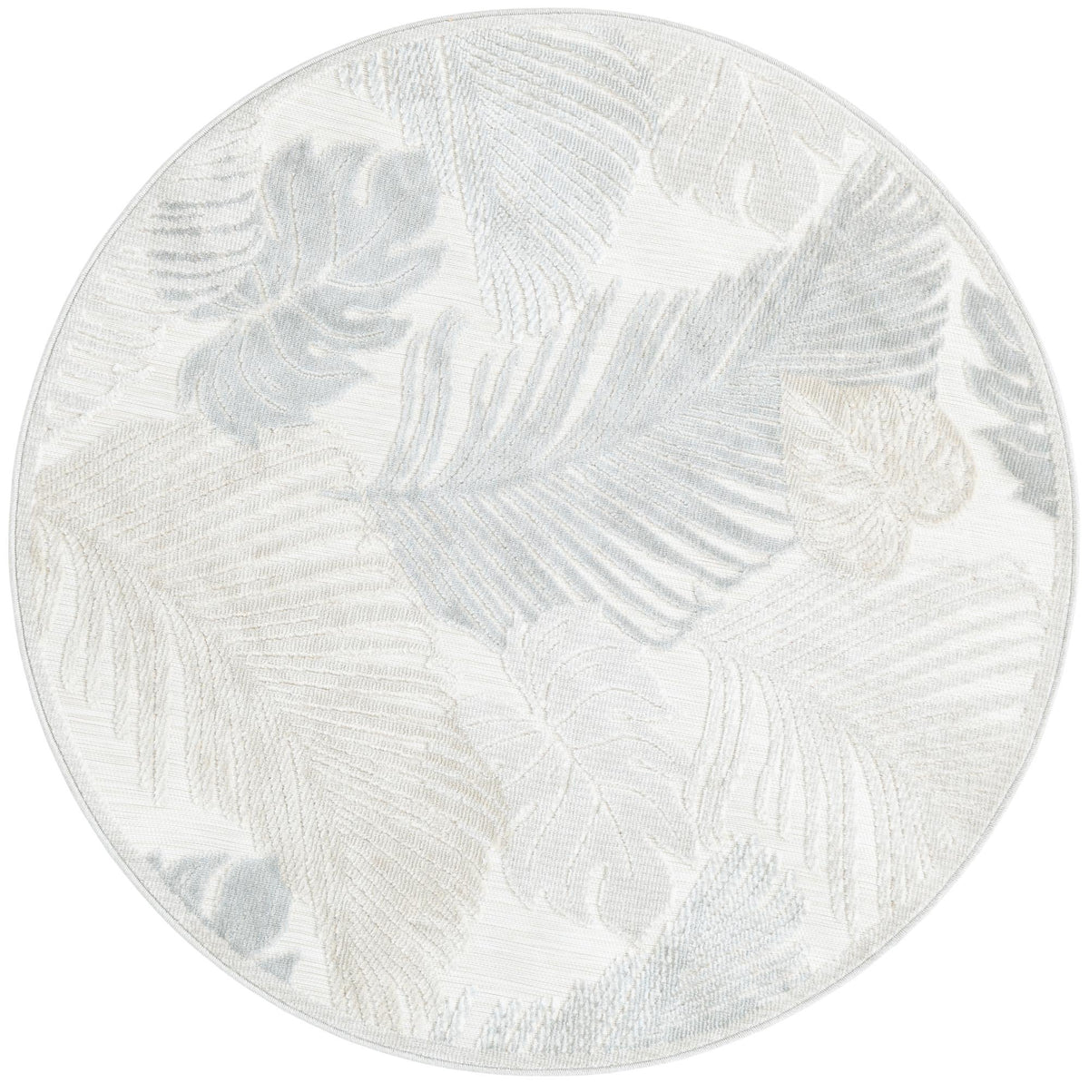 Seaside Blooms Collection Area Rug -  Tranquil Round Gray  lifestyle 76