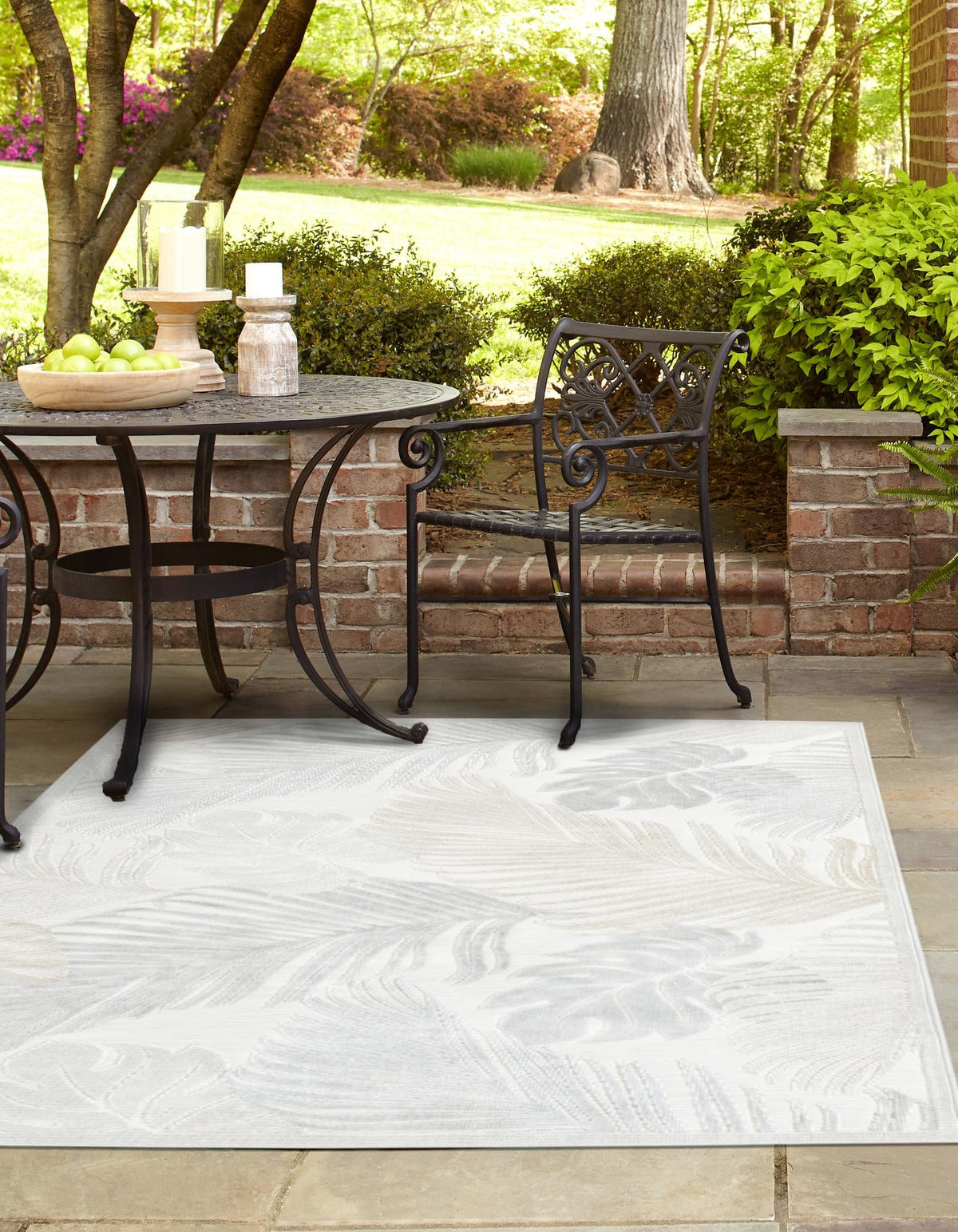 Seaside Blooms Collection Area Rug -  Tranquil Rectangle Gray  lifestyle 4