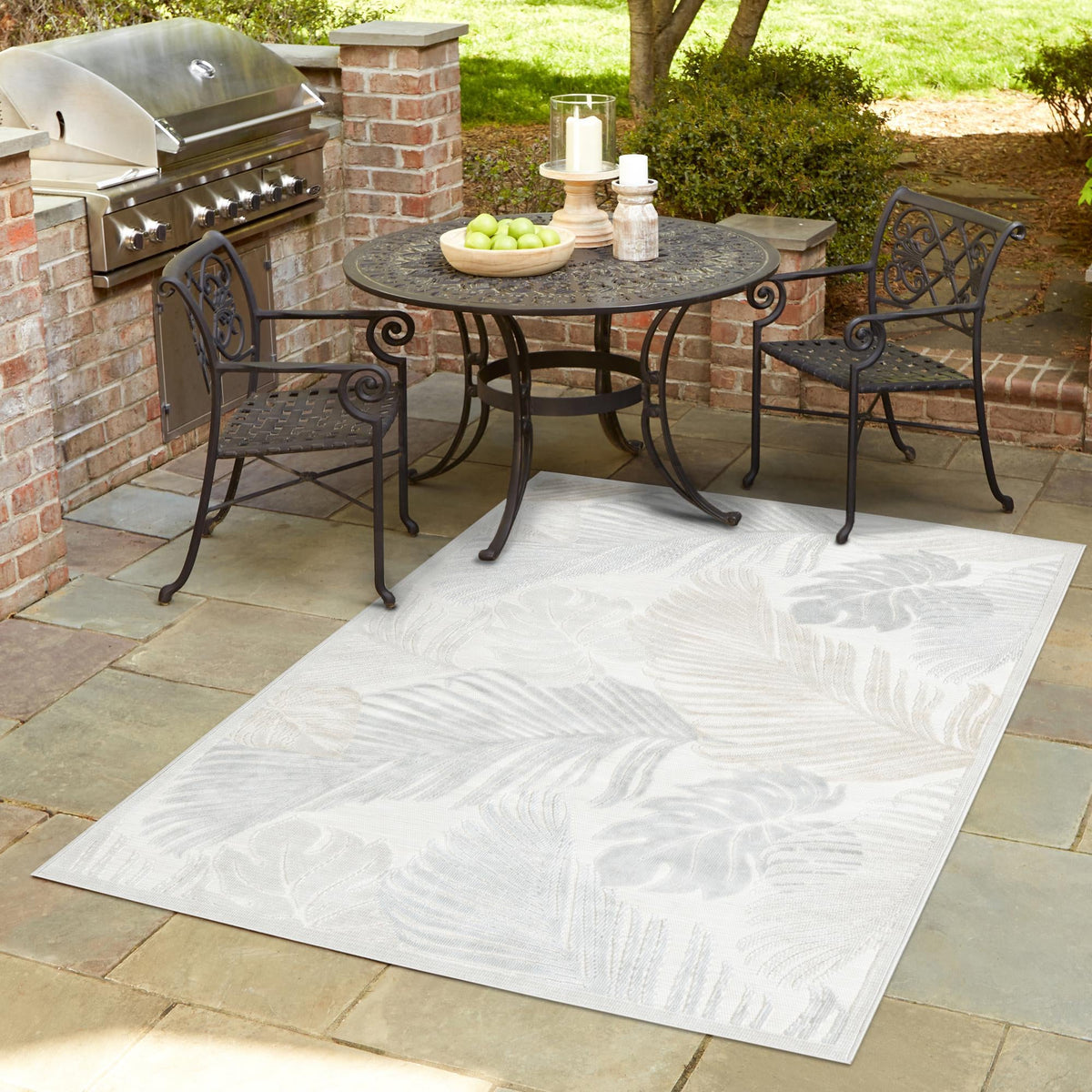 Seaside Blooms Collection Area Rug -  Tranquil Rectangle Gray  lifestyle 26