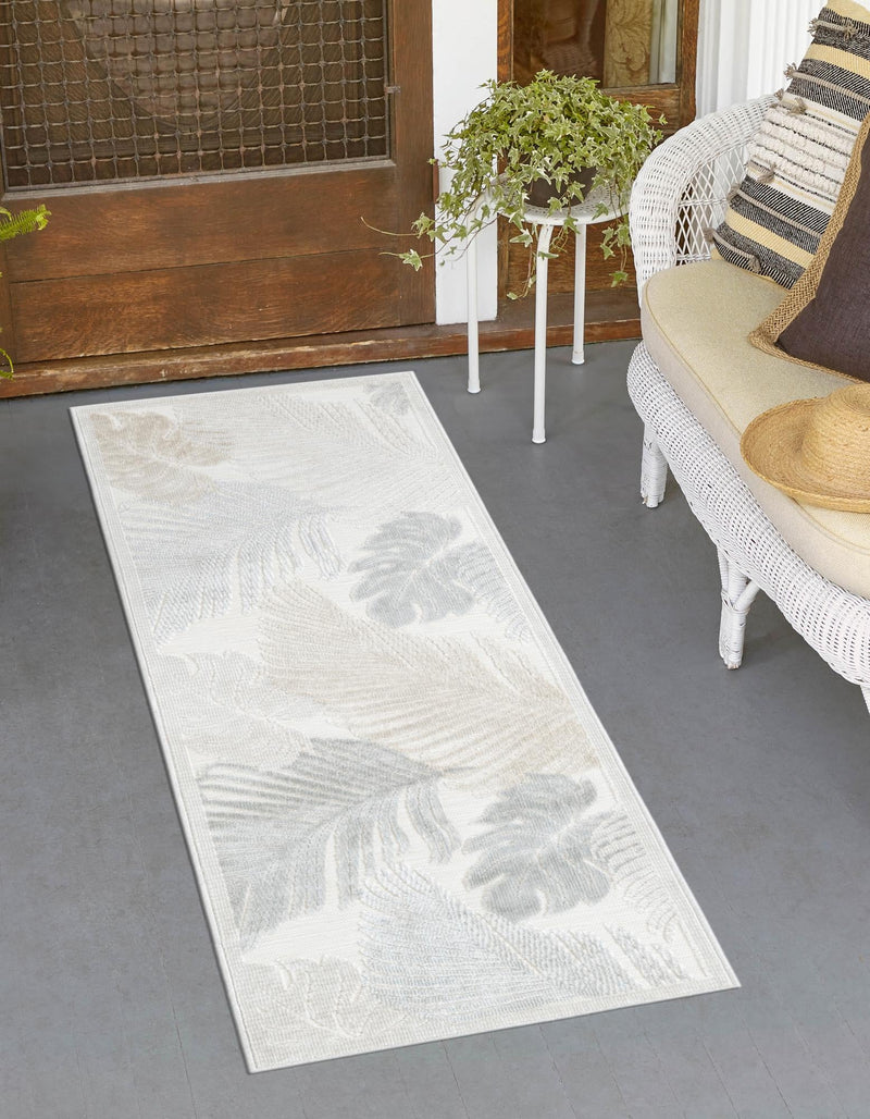 Seaside Blooms Collection Area Rug -  Tranquil Runner Gray  lifestyle 31