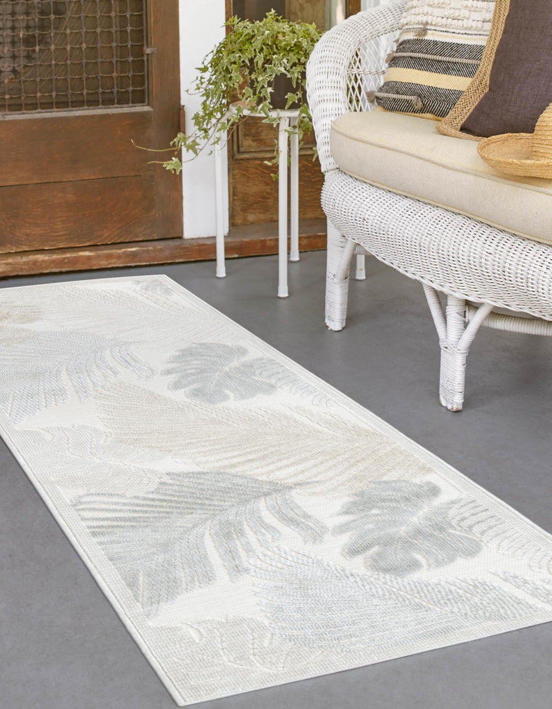Seaside Blooms Collection Area Rug -  Tranquil Runner Gray  lifestyle 37