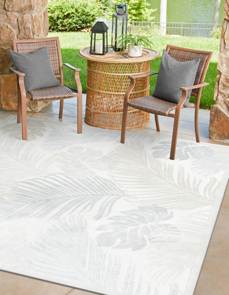 Seaside Blooms Collection Area Rug -  Tranquil Square Gray  lifestyle 32