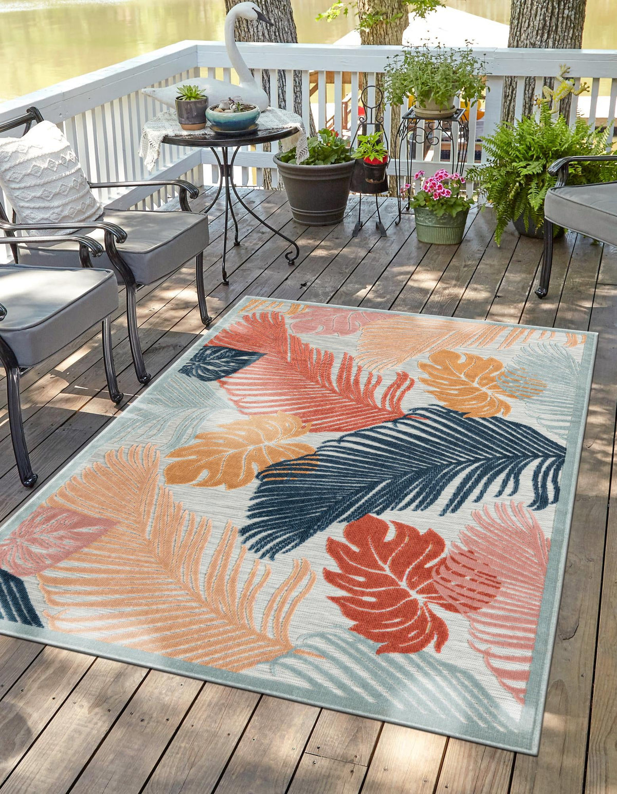 Seaside Blooms Collection Area Rug -  Tranquil Rectangle Multi  lifestyle 3