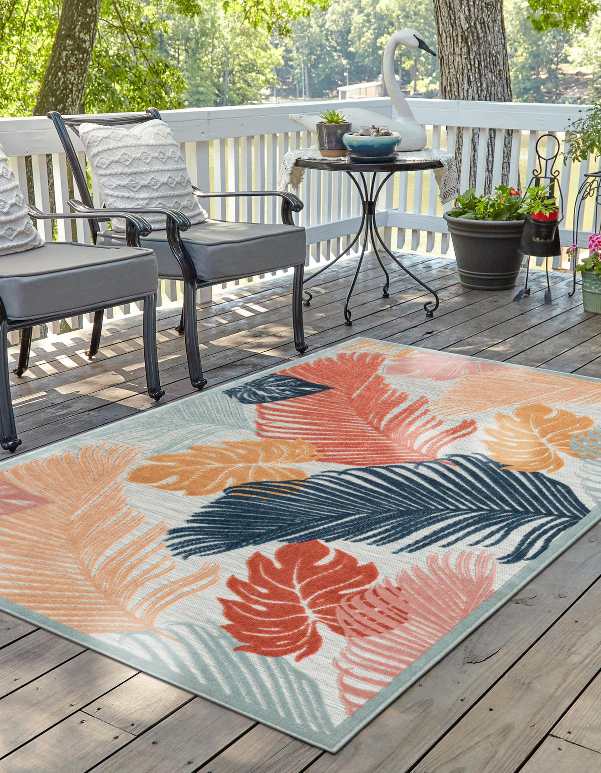 Seaside Blooms Collection Area Rug -  Tranquil Rectangle Multi  lifestyle 5