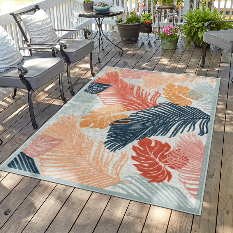 Seaside Blooms Collection Area Rug -  Tranquil Rectangle Multi  lifestyle 27
