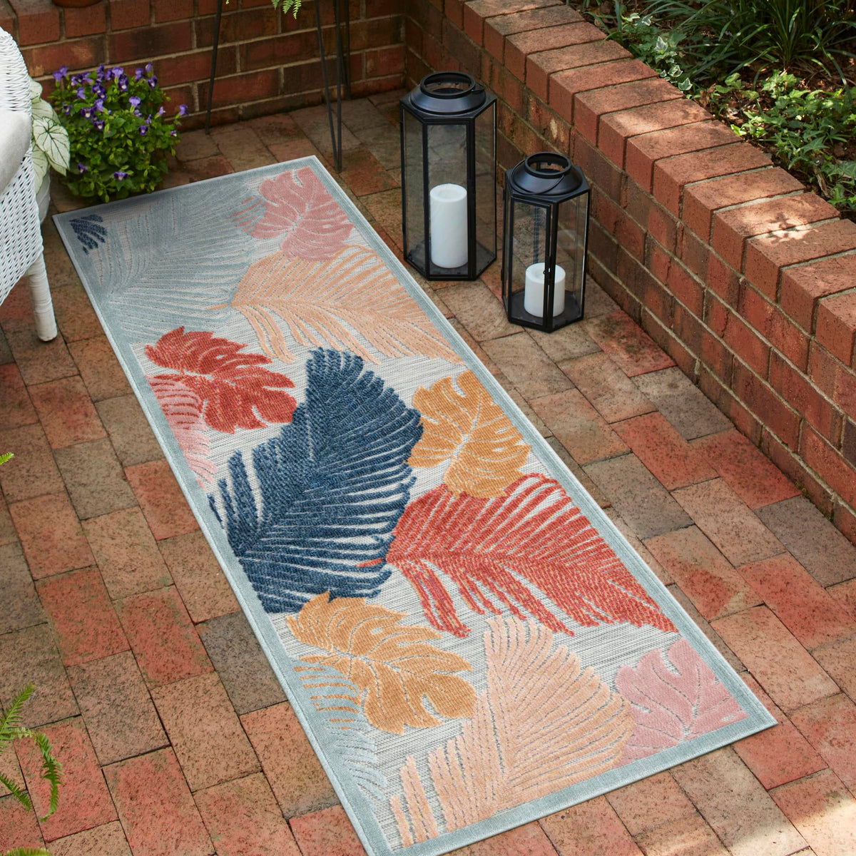 Seaside Blooms Collection Area Rug -  Tranquil Runner Multi  lifestyle 56