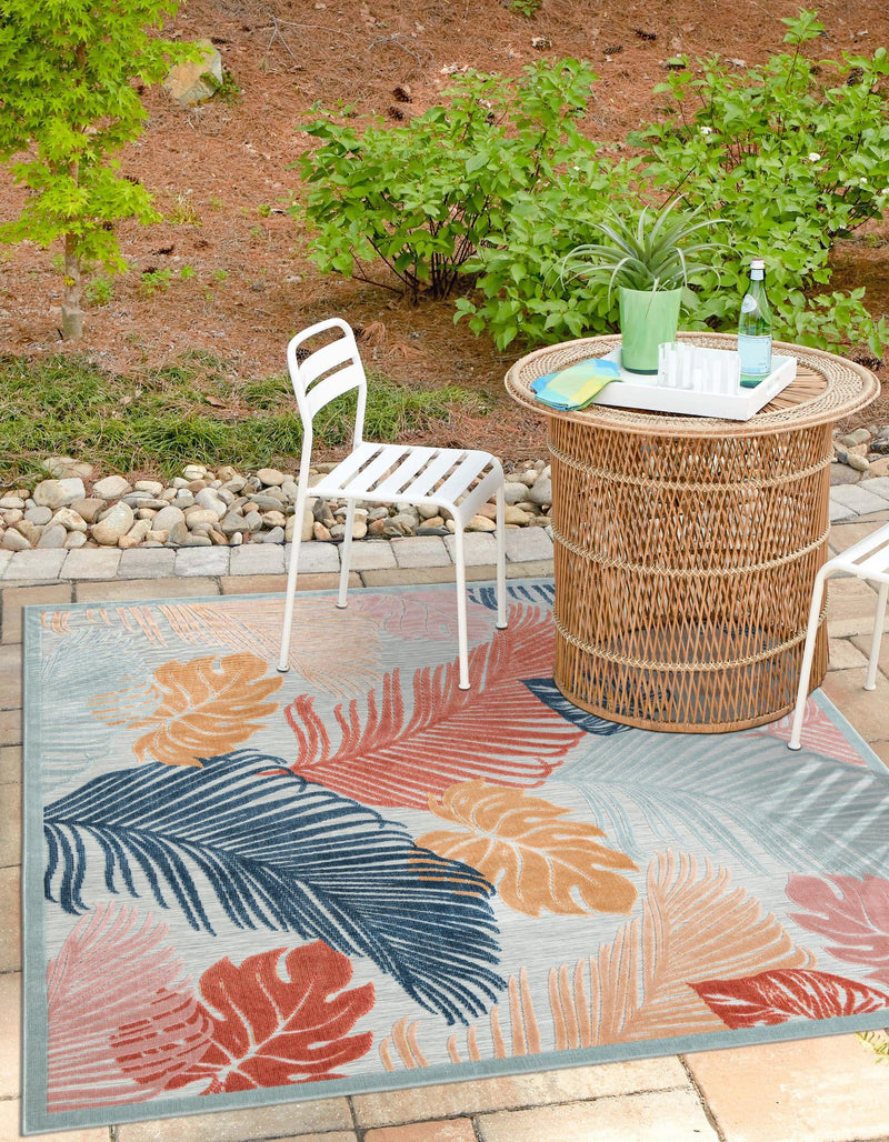 Seaside Blooms Collection Area Rug -  Tranquil Square Multi  lifestyle 35