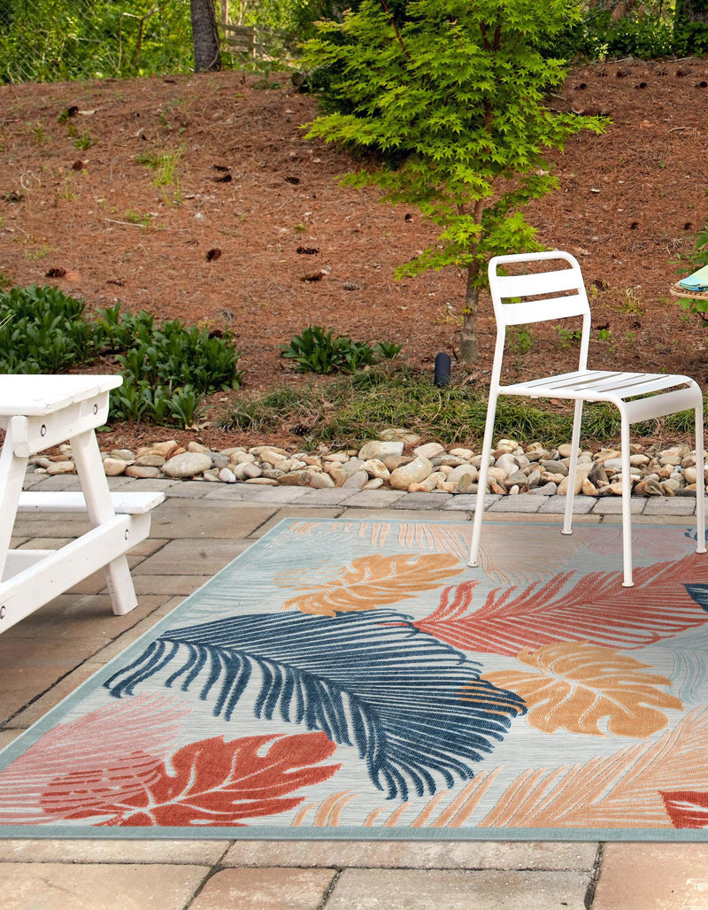 Seaside Blooms Collection Area Rug -  Tranquil Square Multi  lifestyle 41