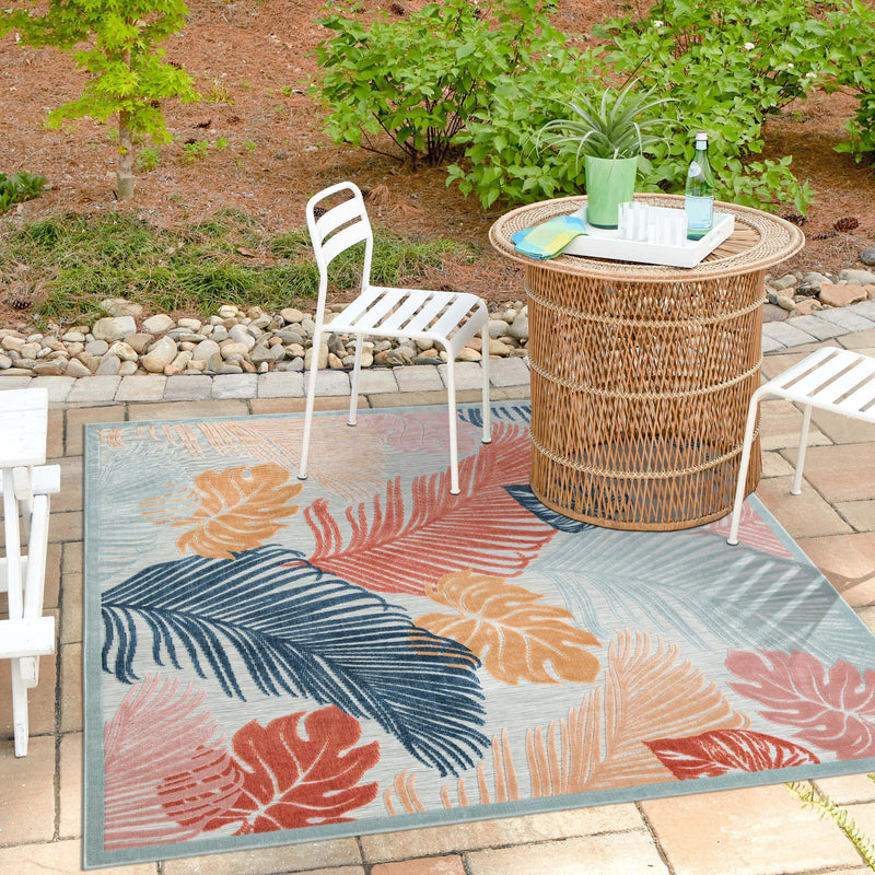 Seaside Blooms Collection Area Rug -  Tranquil Square Multi  lifestyle 51