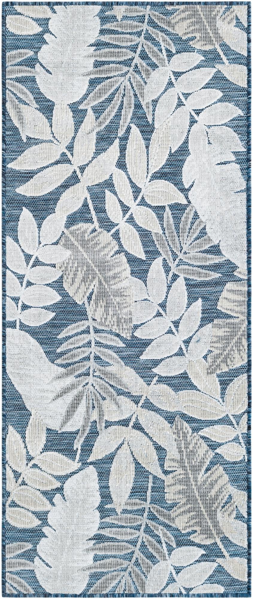 Seaside Blooms Collection Area Rug -  Serene Runner Navy Blue  lifestyle 132
