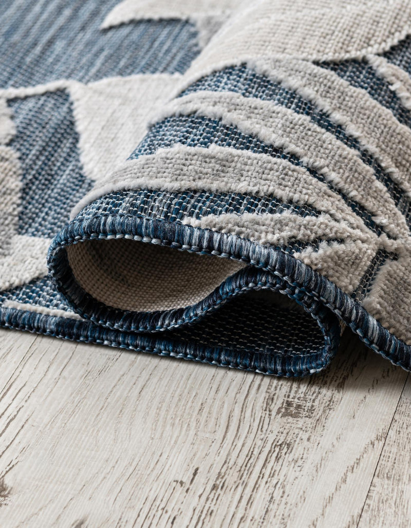 Seaside Blooms Collection Area Rug -  Serene Rectangle Navy Blue  lifestyle 10