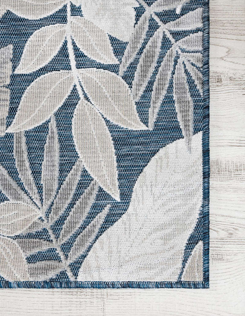 Seaside Blooms Collection Area Rug -  Serene Rectangle Navy Blue  lifestyle 12
