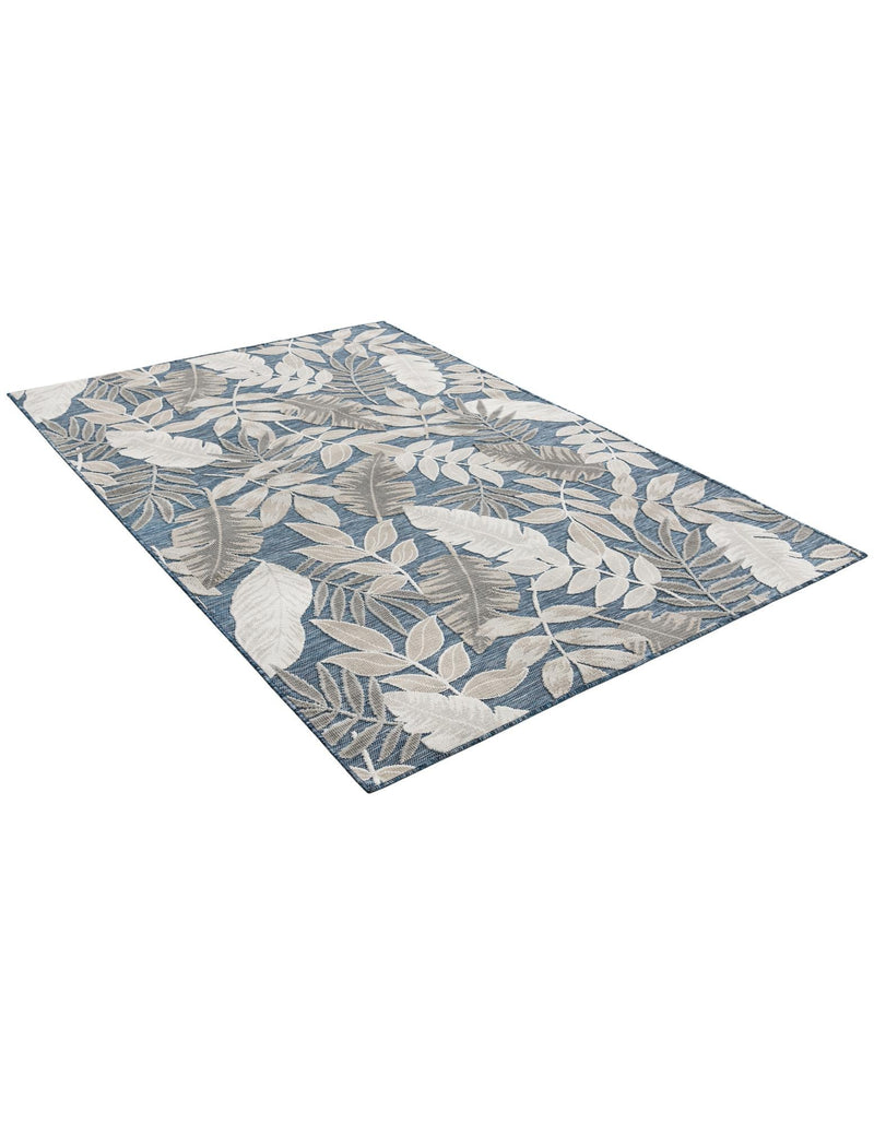 Seaside Blooms Collection Area Rug -  Serene Rectangle Navy Blue  lifestyle 9
