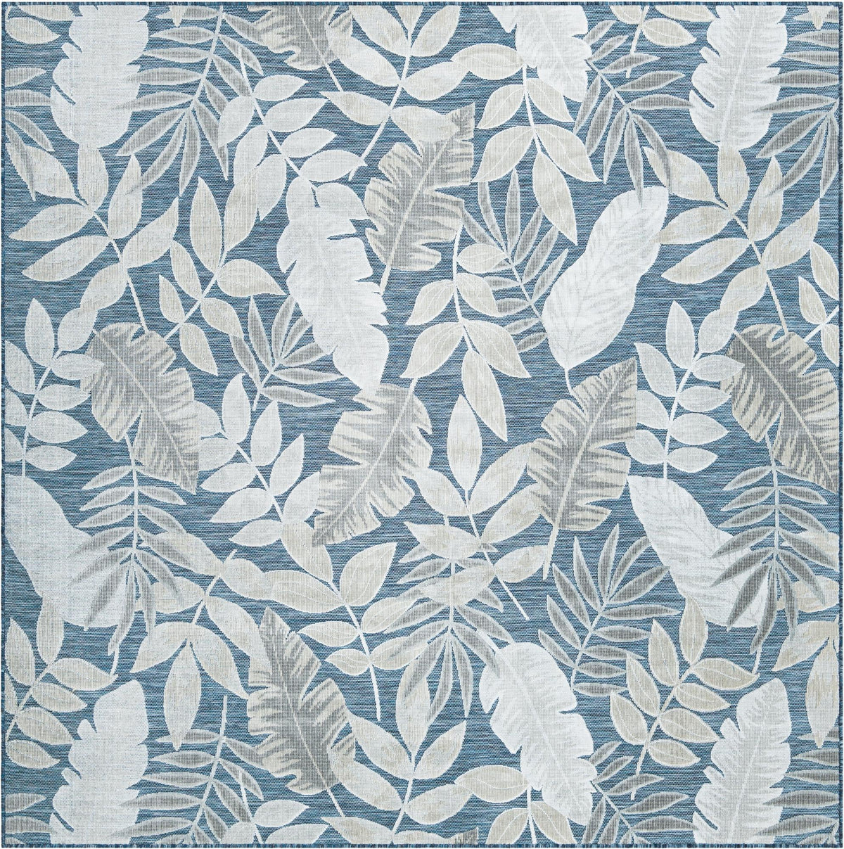 Seaside Blooms Collection Area Rug -  Serene Square Navy Blue  lifestyle 133