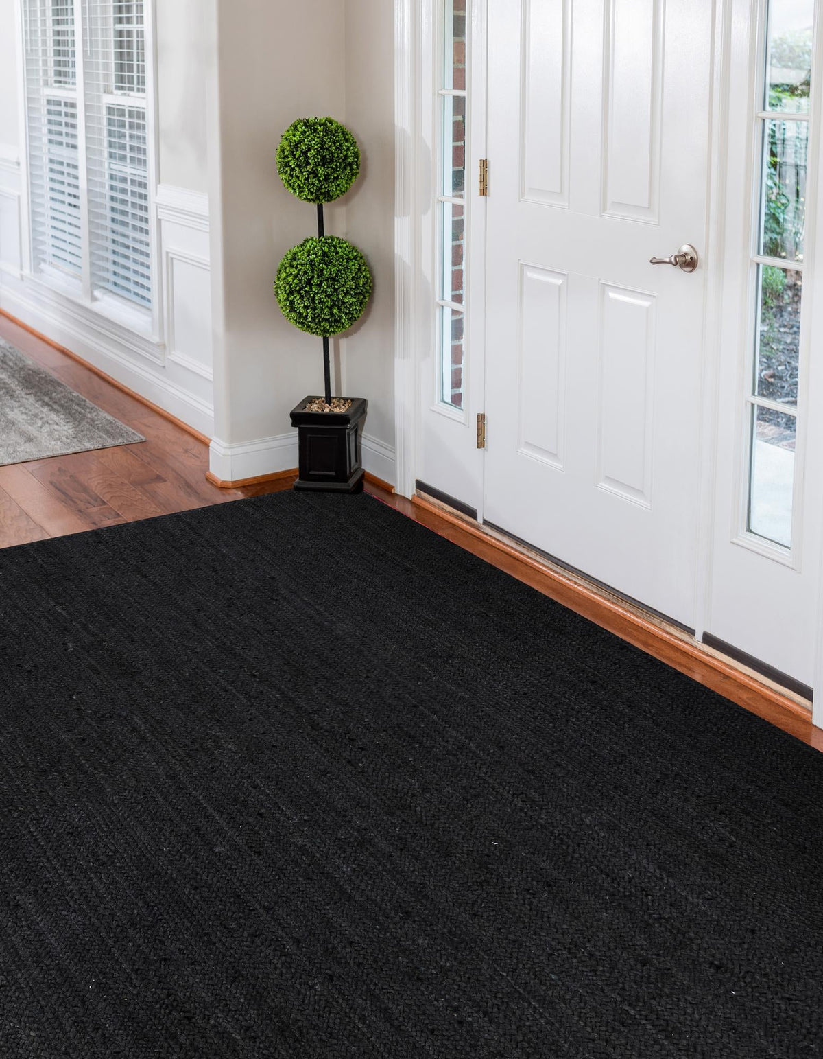 Woven Seaside Jute Collection Area Rug - Martha's Rectangle Black  lifestyle 19