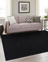 Woven Seaside Jute Collection Area Rug - Martha's Square Black  lifestyle 27