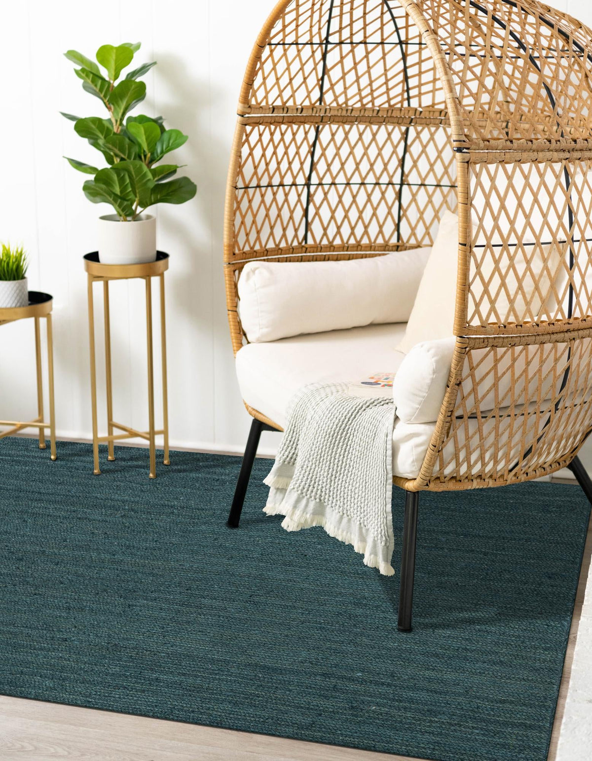 Woven Seaside Jute Collection Area Rug - Martha's Rectangle Green  lifestyle 14