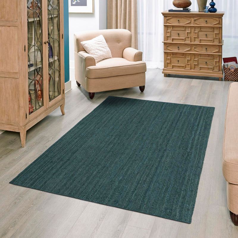 Woven Seaside Jute Collection Area Rug - Martha's Rectangle Green  lifestyle 22