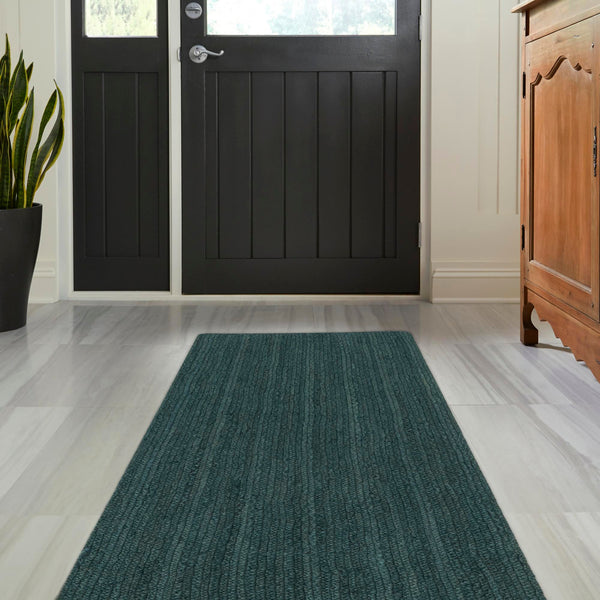 Woven Seaside Jute Collection Area Rug - Martha's Runner Green  lifestyle 93