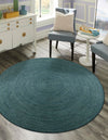 Woven Seaside Jute Collection Area Rug - Martha's Round Green  lifestyle 30