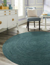 Woven Seaside Jute Collection Area Rug - Martha's Round Green  lifestyle 38