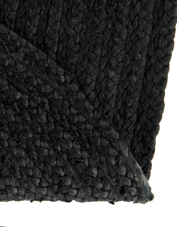 Woven Seaside Jute Collection Area Rug - Martha's Round Black  lifestyle 72
