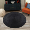 Woven Seaside Jute Collection Area Rug - Martha's Round Black  lifestyle 89