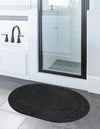 Woven Seaside Jute Collection Area Rug - Martha's Oval Black  lifestyle 33