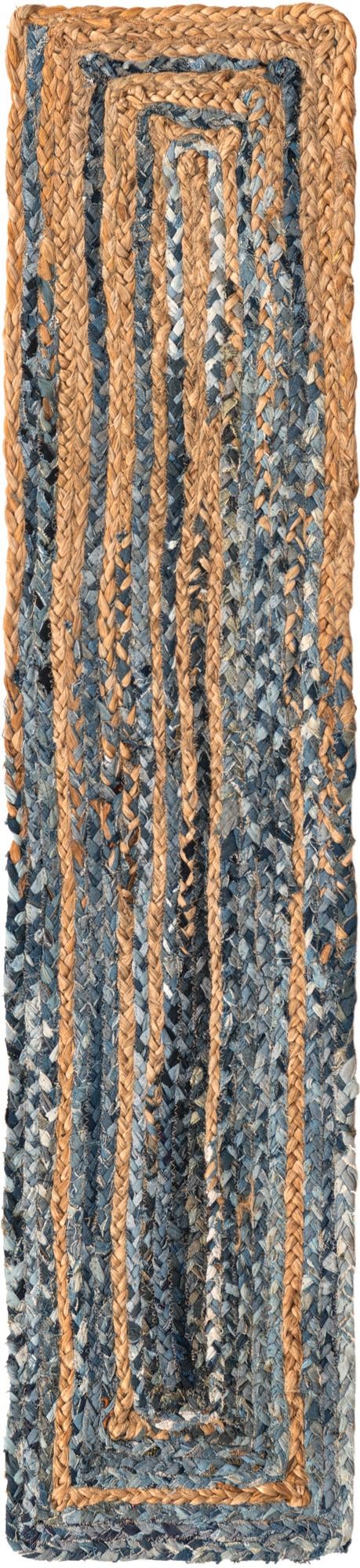 Woven Udaipur Collection Area Rug - Sahara Table Runner Blue and Natural  lifestyle 35