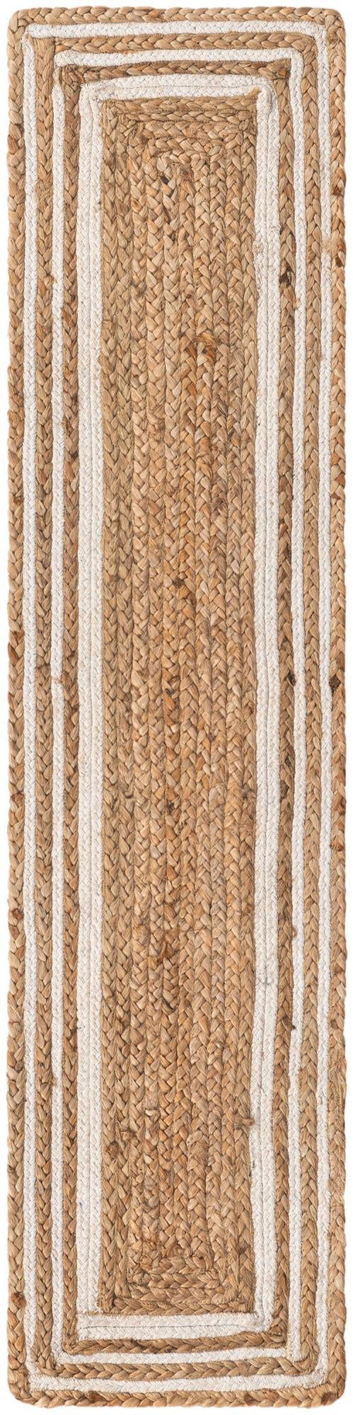 Woven Seaside Jute Collection Area Rug - Nantucket Table Runner Natural and White  lifestyle 39