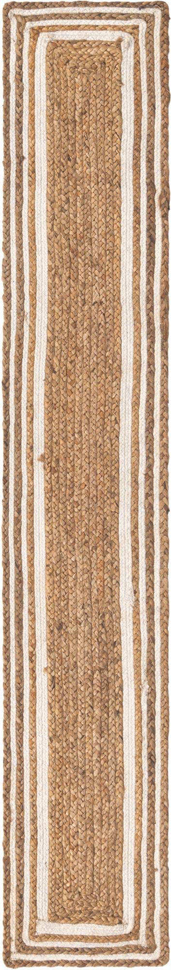 Woven Seaside Jute Collection Area Rug - Nantucket Table Runner Natural and White  lifestyle 38