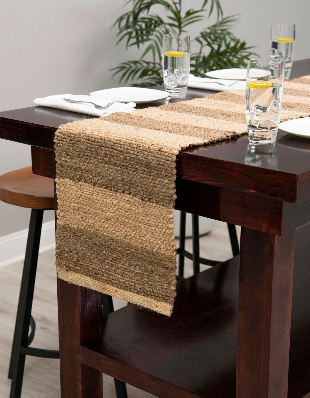 Woven Seaside Jute Collection Area Rug - Nantucket Table Runner Natural Ivory  lifestyle 123