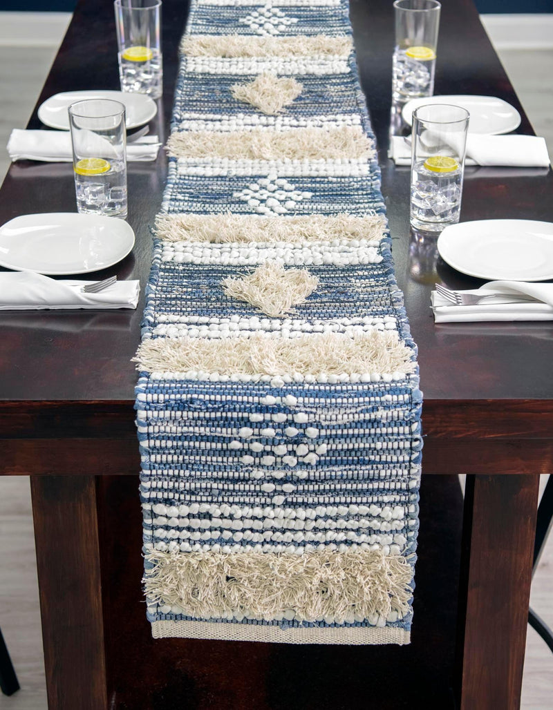Cotton Punjab Passage Collection Area Rug - Amritsar Table Runner Ivory  lifestyle 37